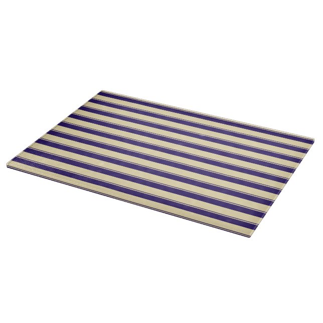 Pale Yellow and Blue Beach Stripe Cutting Board (Corner)
