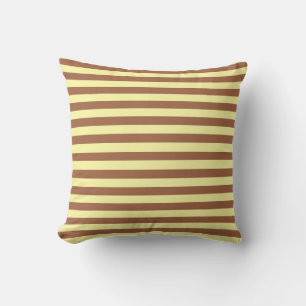 Pale Yellow and Brown Stripes Cushion