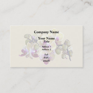 Pale Yellow and Magenta Phalaenopsis Orchids Business Card