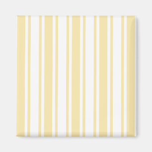 Pale yellow and white candy stripes magnet