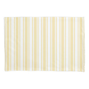Pale yellow and white candy stripes pillowcase