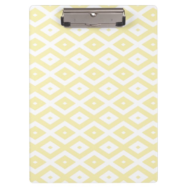 Pale yellow and white diamond pattern clipboard (Front)