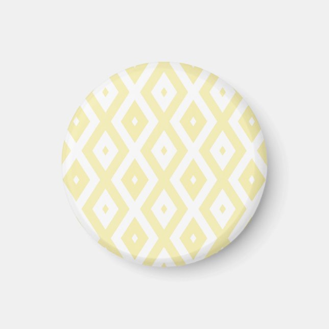 Pale yellow and white diamond pattern magnet (Front)