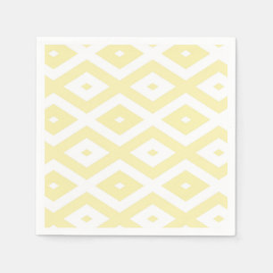 Pale yellow and white diamond pattern napkin