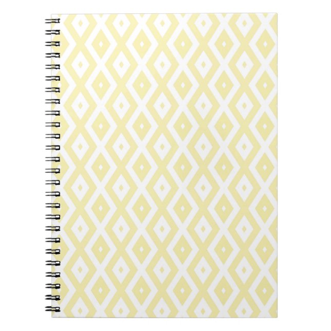 Pale yellow and white diamond pattern notebook (Front)