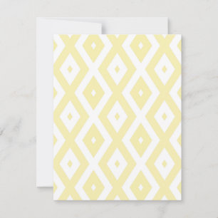 Pale yellow and white diamond pattern RSVP card