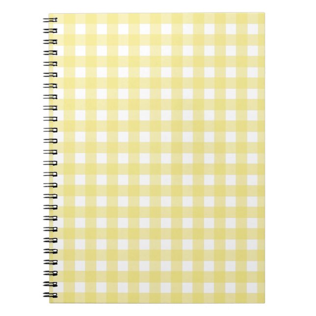 Pale yellow and white gingham notebook (Front)