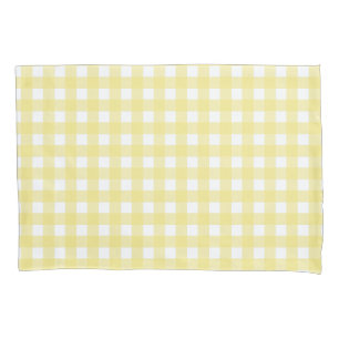 Pale yellow and white gingham pillowcase