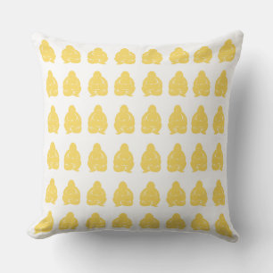Pale Yellow Asian Moods Buddah Boys Cushion