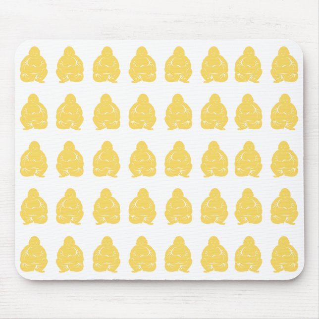 Pale Yellow Asian Moods Buddha Boys Mouse Pad (Front)