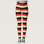 Pale Yellow, Black and Red Stripes Leggings<br><div class="desc">Abstract digital art of pale yellow,  black and red stripes.</div>