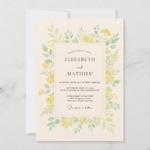 Pale Yellow Breezy Spring Wedding Invitation