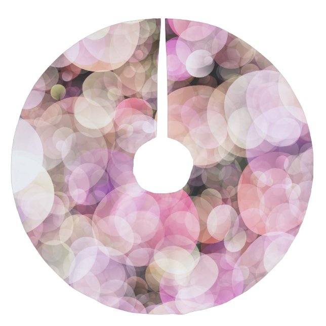 Pale Yellow Bubbles: Elegant Decor Brushed Polyester Tree Skirt (Front)