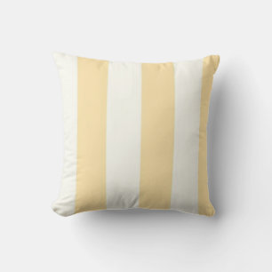 Pale yellow & Cream Stripe Summer Throw Pillow
