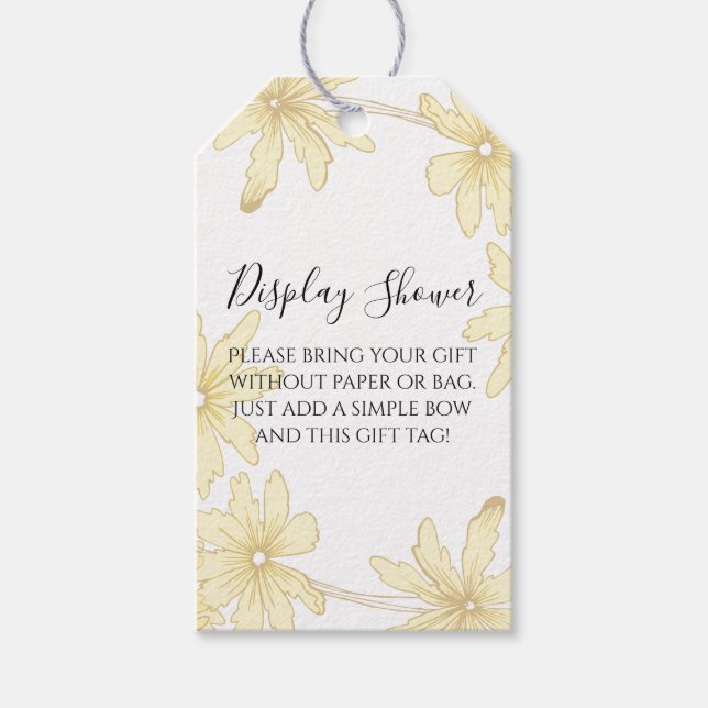 Pale Yellow Daisies Display Bridal Shower  Gift Tags (Front)