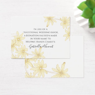 Pale Yellow Daisies Wedding Charity Card