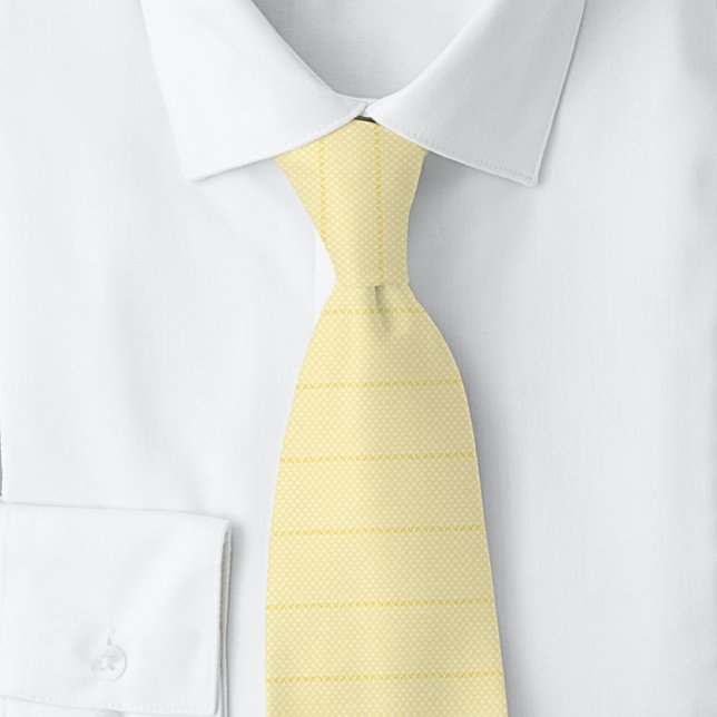 Pale Yellow Dots Stripes Pastel Tie (Creator Uploaded)