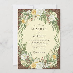 Pale Yellow Fern Wedding Invitation
