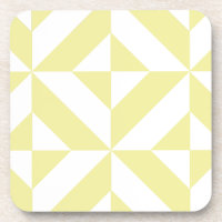 Pale Yellow Geometric Deco Cube Pattern