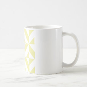 Pale Yellow Geometric Deco Cube Pattern Coffee Mug