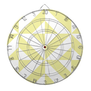 Pale Yellow Geometric Deco Cube Pattern Dartboard