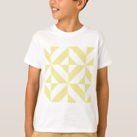 Pale Yellow Geometric Deco Cube Pattern