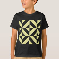 Pale Yellow Geometric Deco Cube Pattern