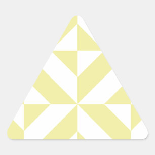 Pale Yellow Geometric Deco Cube Pattern Triangle Sticker