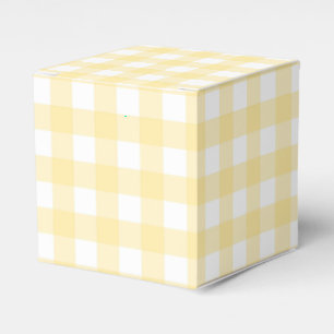 Pale Yellow Gingham Plaid Party Favour Box
