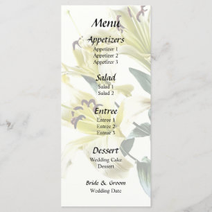 Pale Yellow Lilies With Leaves Menu