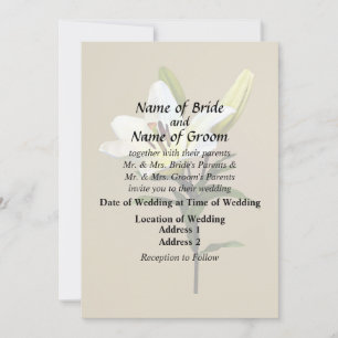 Pale Yellow Lily and Buds Invitation