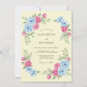 Pale Yellow Lovely Spring Wedding Invitation