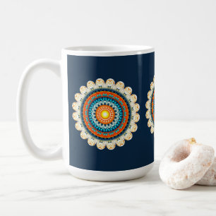Pale Yellow Orange Mandala Mug