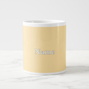 Pale Yellow  Personalise With Name  Large Coffee Mug