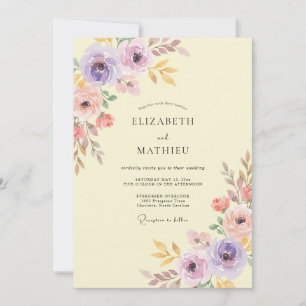Pale Yellow Radiant Spring Wedding Invitation
