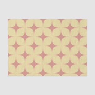 Pale Yellow Red Mid Century Modern Boho Geometric Tissue Paper