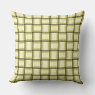 Pale Yellow Ribbon Throw Pillow