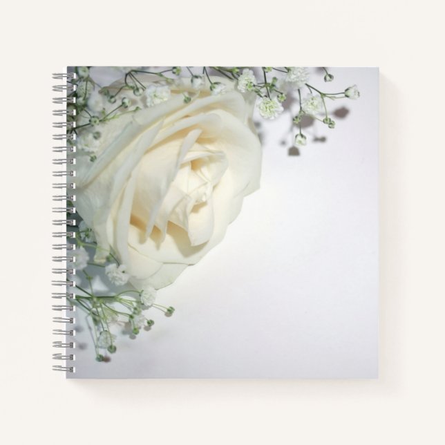 Pale Yellow Rose Corner Notebook (Front)