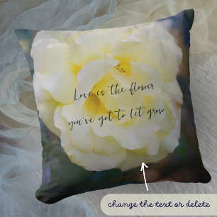 Pale yellow rose cushion