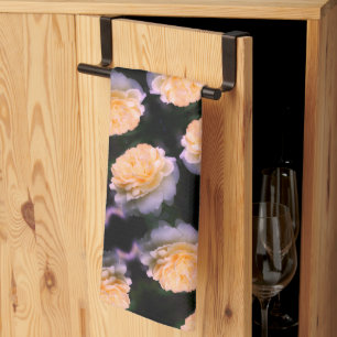 Pale Yellow Rose In Bloom Pattern Tea Towel