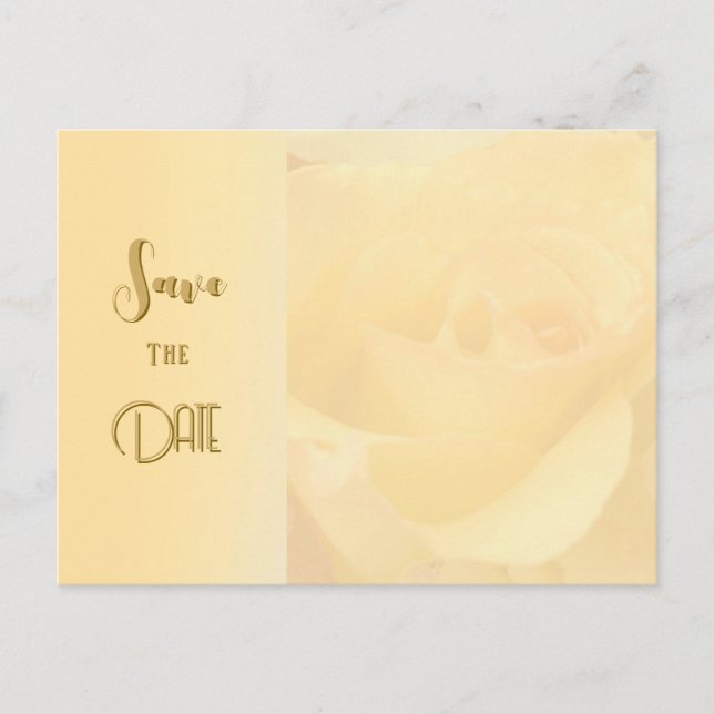 Pale Yellow Rose Invitation Postcard (Front)