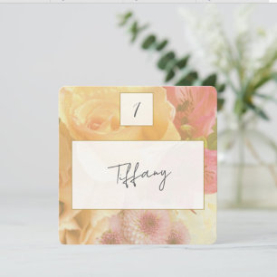 Pale Yellow Rose Place Setting Card