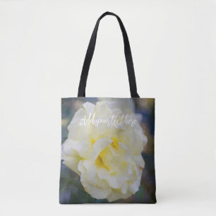 Pale yellow rose tote bag
