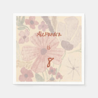Pale Yellow & Rusty Red Watercolor Florals