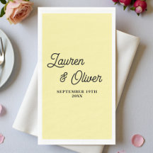 Pale Yellow Script Minimalist Wedding