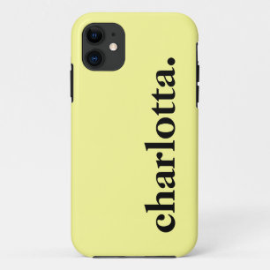 Pale Yellow Solid Colour Elegant Name  iPhone 11 Case