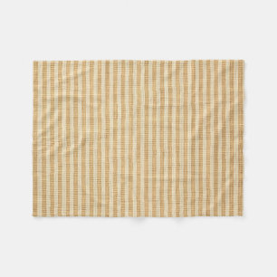 Pale Yellow Stripes Threaded Fabric Pattern Fleece Blanket