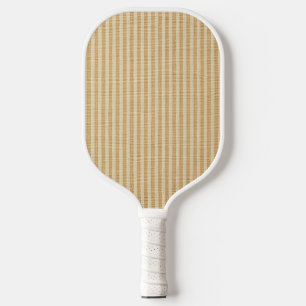 Pale Yellow Stripes Threaded Fabric Pattern Pickleball Paddle