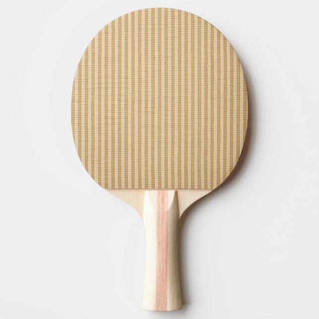 Pale Yellow Stripes Threaded Fabric Pattern Ping Pong Paddle (Front)