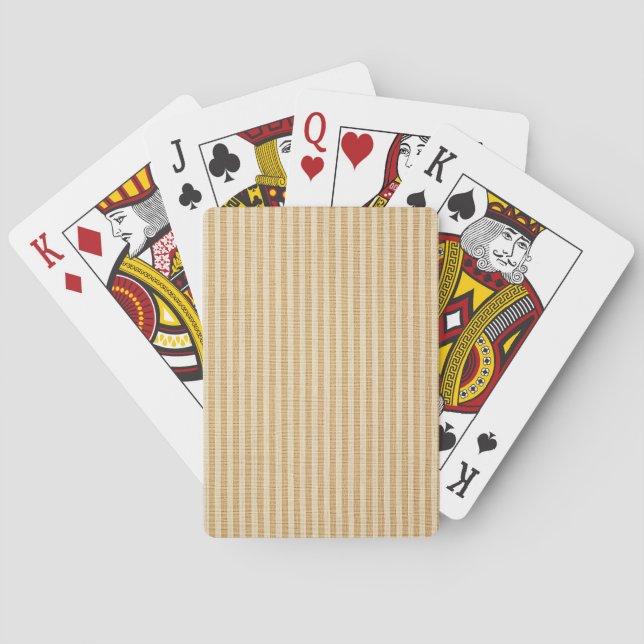Pale Yellow Stripes Threaded Fabric Pattern Playing Cards (Back)